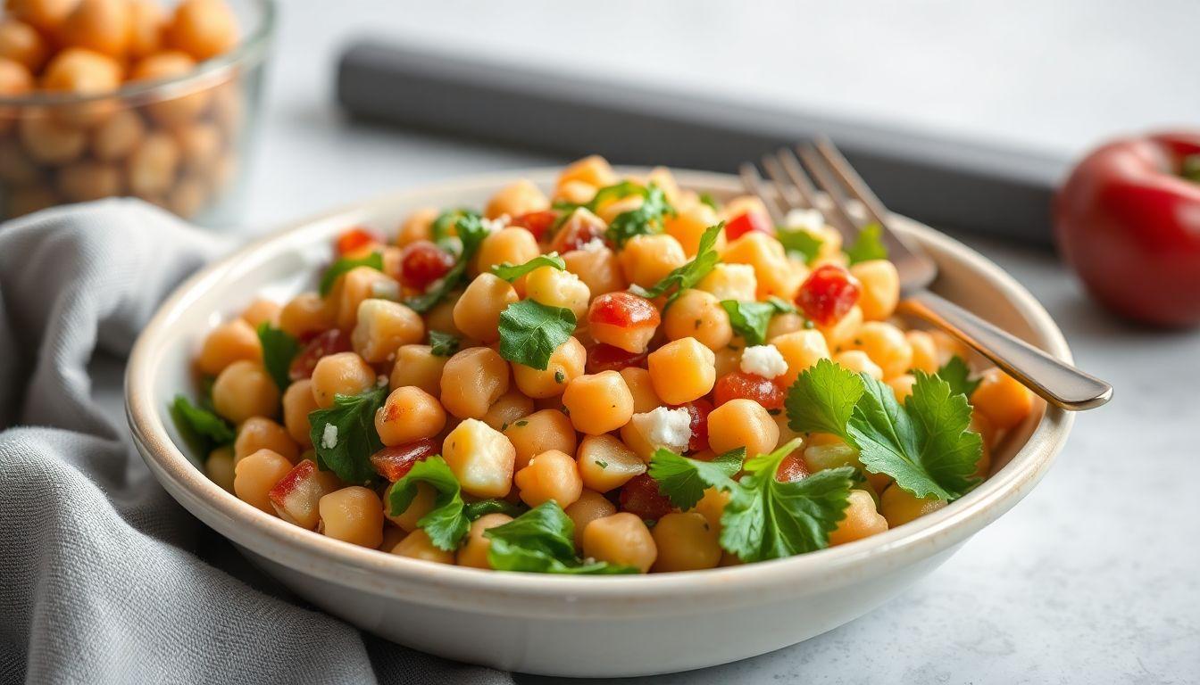 Cold Chickpea Salad Office Lunchbox Prep