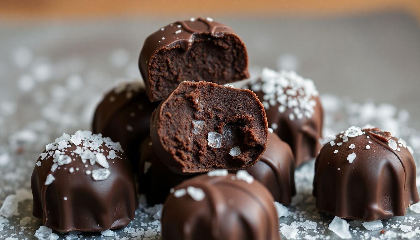 Sea Salt Truffles Organic Dark Chocolate Vegan Options