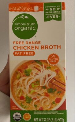 Free range chicken broth fat-free