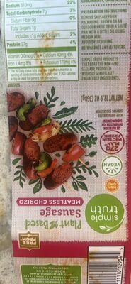 Plant Based Sausage Meatless Chorizo