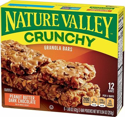 Peanut butter dark chocolate crunchy granola bars