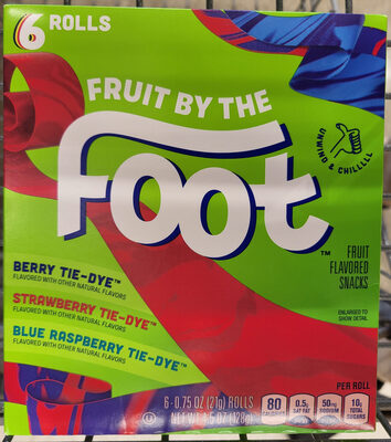 Variety Pack Fruit by the Foot 6 Count Strawberry, Berry and Rainbow Punch
