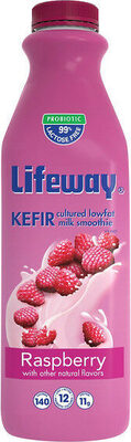 Kefir raspberry low fat milk smoothie