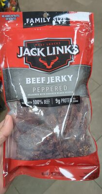 Peppered beef jerky meat snacks
