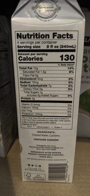 Milked Cashews Unsweetened