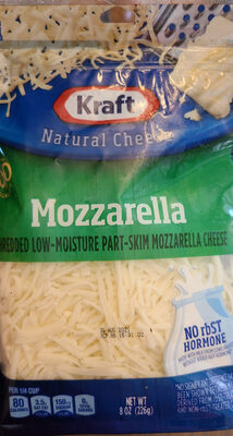 Kraft Zip Pak Shredded Mozzarella Cheese, 8 Ounce