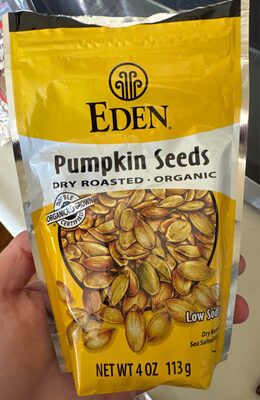 Eden, organic, dry roasted pumpkin seeds