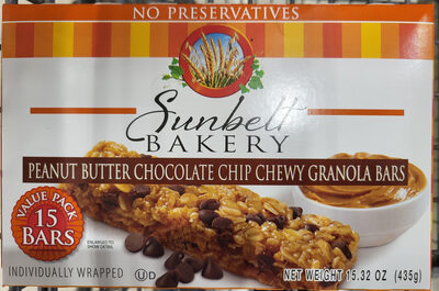 Sunbelt Bakery Peanut Butter Chocolate Chip Chewy Granola Bars