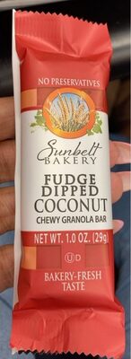 Fudge Dipped Coconut Chewy Granola Bar