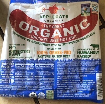 The Great Organic Uncured Beef Hot Dog