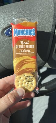 Munchies Sandwich Crackers Real Peanut Butter on a Baked Golden Toast Cracker