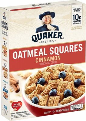 Quaker oatmeal squares cereal cinnamon