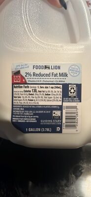 2% Reduced Fat Milk