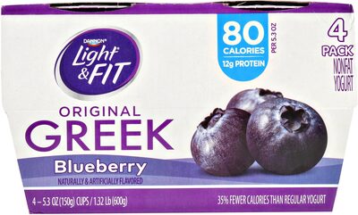 Dannon Light + Fit Blueberry Yogurt 4pk