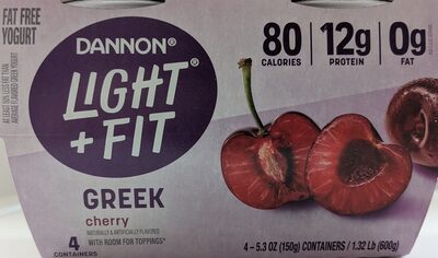 Dannon Light+ Fit Greek Cherry Yogurt 4pk
