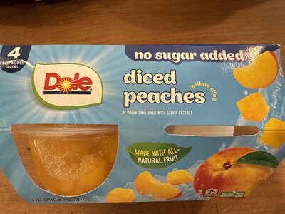 Yellow Cling Diced Peaches In Water Sweetened With Monk Fruit Concentrate