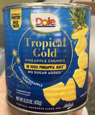 Tropical Gold Pineapple Chunks in 100% pineapple juice