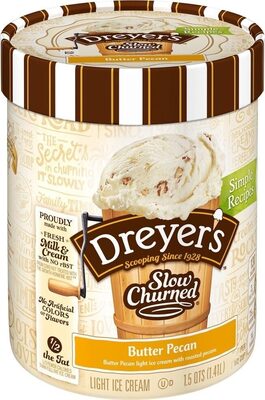 Slow churned butter pecan light ice cream