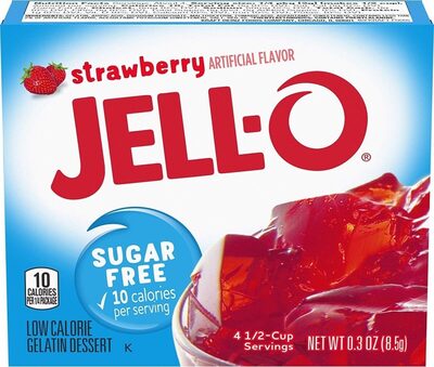 Jello strawberry gelatin dessert mix boxes
