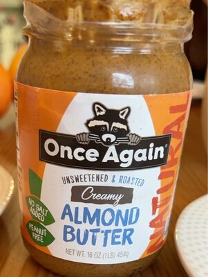 Almond Butter - Roasted - Creamy - Unsweetened & Salt Free