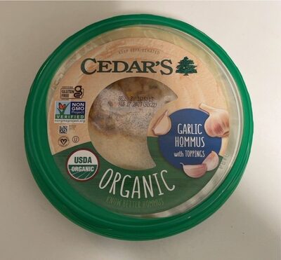 Organic Garlic Hommus With Toppings