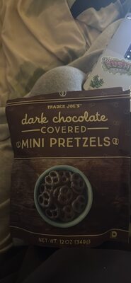 dark chocolate covered mini pretzels