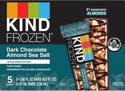 Frozen dark chocolate almond sea salt bar