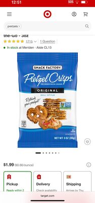 Pretzel Crisps Original
