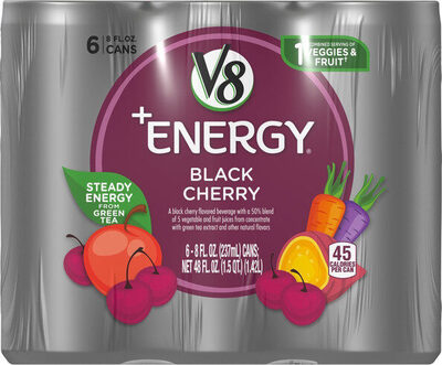 V v-fusion +energy black cherry vegetable & fruit juice