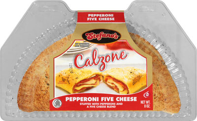 Foods pepperoni four cheese calzone