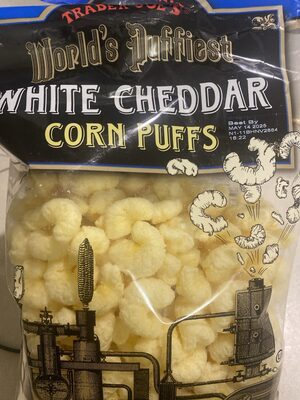 White cheddar corn puffs