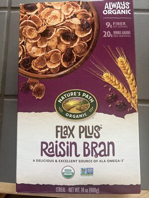 Flax Plus Raisin Bran Organic Cereal