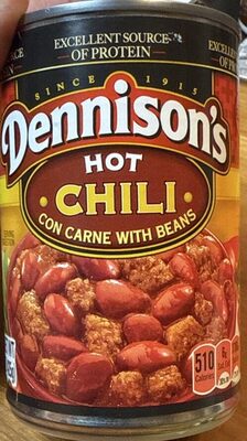 DENNISONS Hot Chili With Beans, 15 OZ