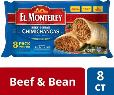 Beef and bean chimichangas family of frozen chimichangas