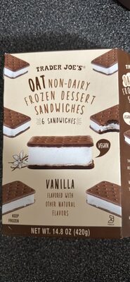 OAT Non-Dairy Frozen Dessert Sandwiches Vanilla
