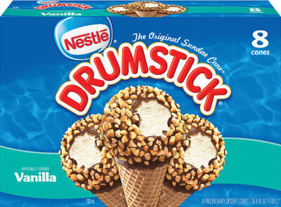 Drumstick vanilla ice cream cone