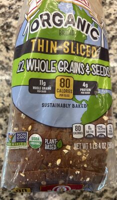 Organic Bread Thin-Sliced 22 Whole Grains & Seeds