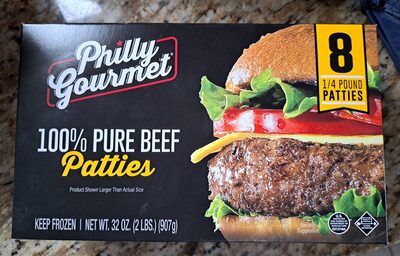 100% pure beef patties