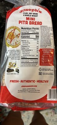 FLAX, OAT BRAN & WHOLE WHEAT MINI PITA BREAD