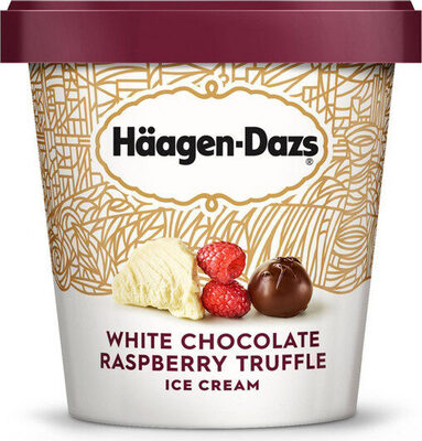 White chocolate raspberry truffle ice cream