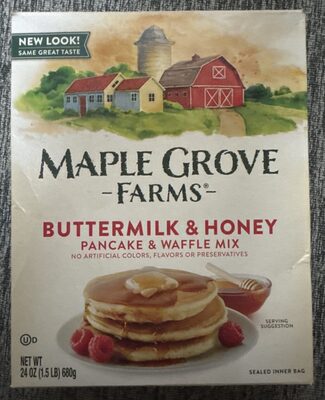 Maple grove farms of vermont, pancake & waffle mix, buttermilk & honey
