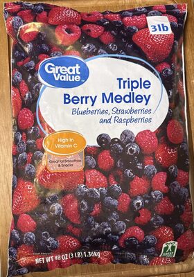 Great Value Triple Berry Blend, Frozen, 48 oz