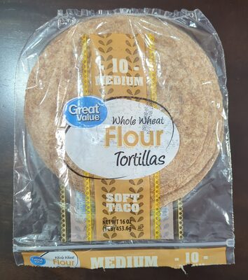 Whole wheat flour tortillas