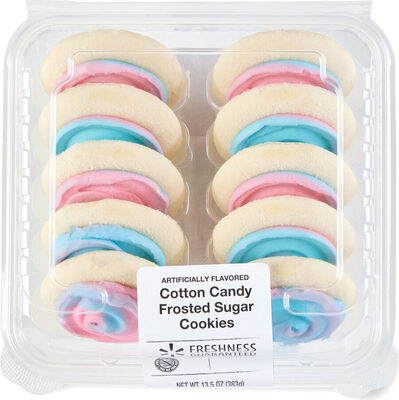 Cotton candy frosted sugar cookies