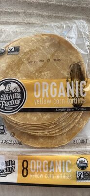 Organic yellow corn tortillas
