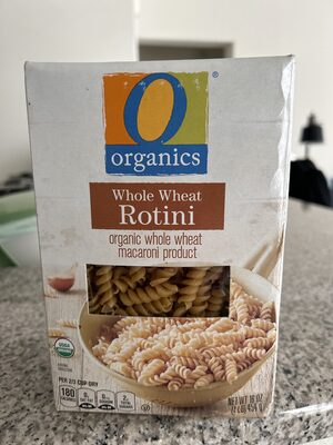 Organic whole wheat macaroni product, rotini