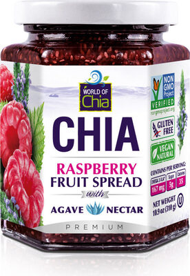 Chia Raspberry Fruit Spread with Agave Nectar Premium