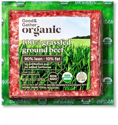 90% lean 10% fat 100% grassfed ground beef