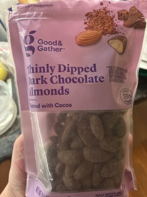 Thinly Dipped Dark Chocolate Almonds