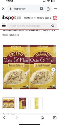 Organic Oats & Flax Instant Oatmeal